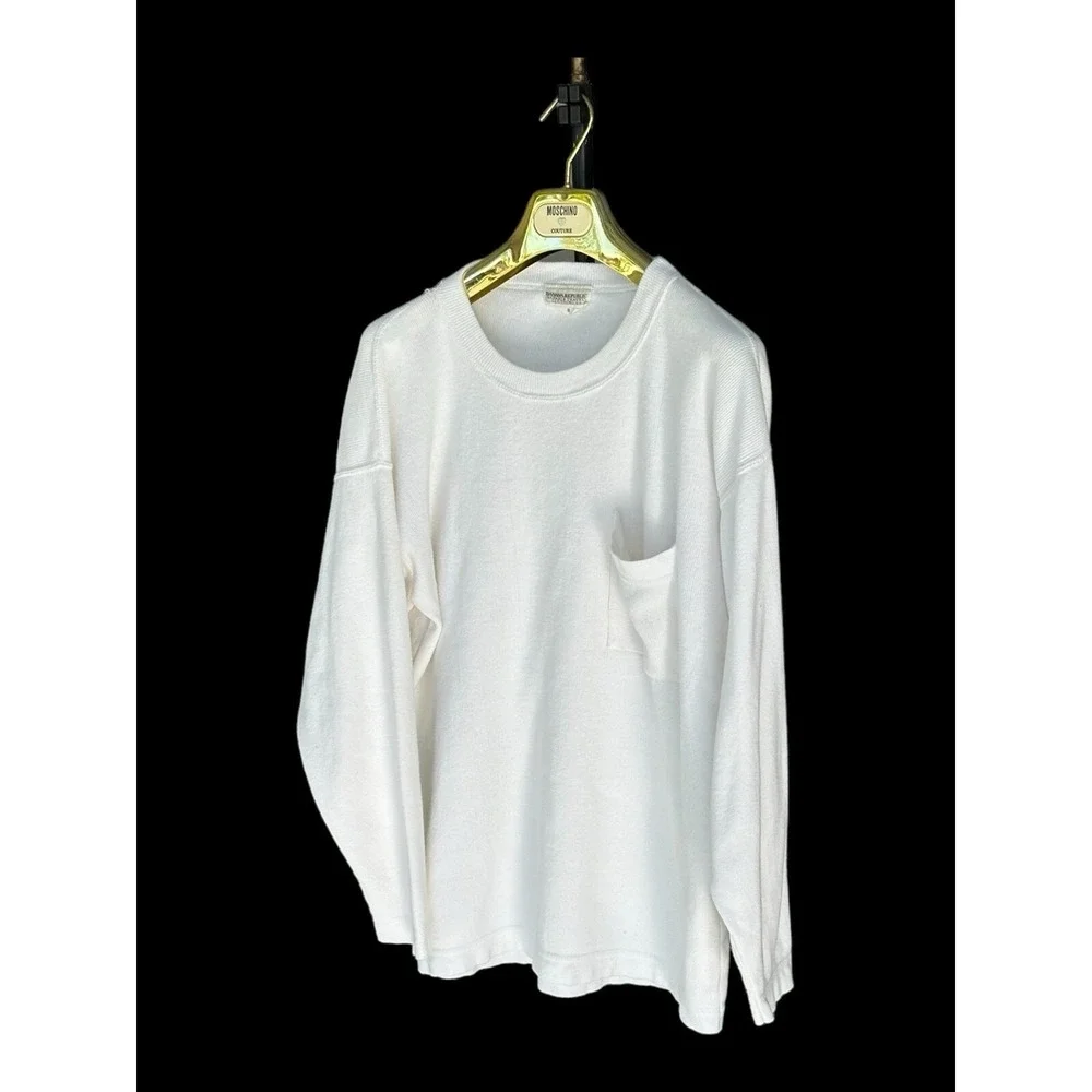 True‎ Vintage Banana Republic Safari Pocket Sweatshirt Sz Small Oversized